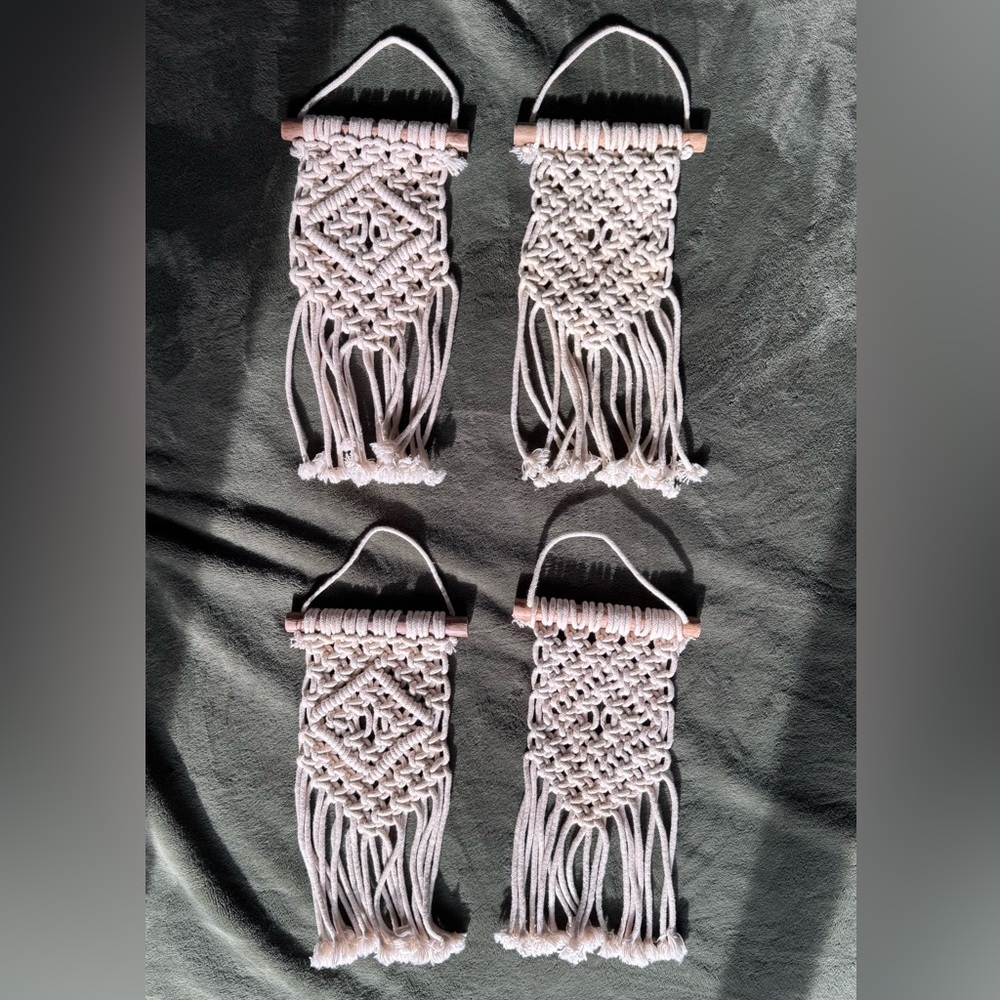 Handcrafted Cream Macramé Wall Hanging Set